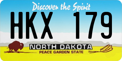 ND license plate HKX179