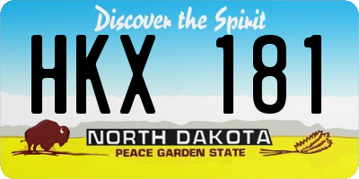 ND license plate HKX181