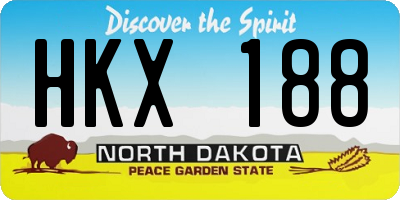 ND license plate HKX188