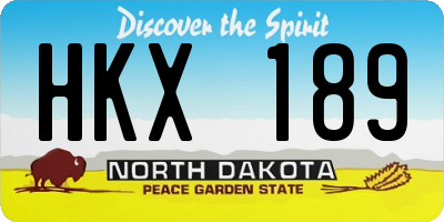 ND license plate HKX189