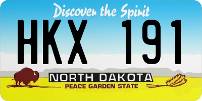 ND license plate HKX191