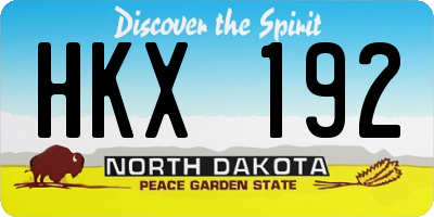 ND license plate HKX192