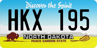 ND license plate HKX195