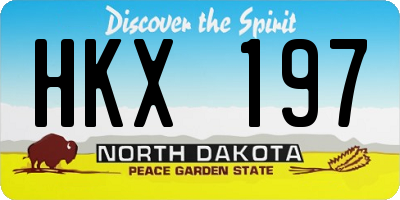 ND license plate HKX197