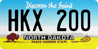 ND license plate HKX200