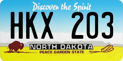 ND license plate HKX203