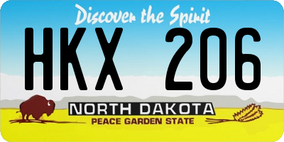 ND license plate HKX206