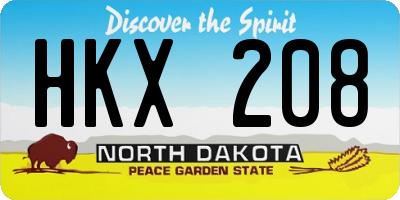 ND license plate HKX208