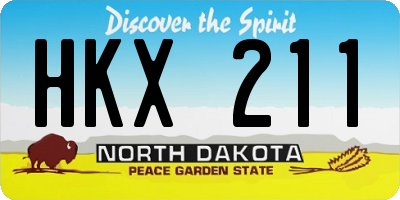 ND license plate HKX211