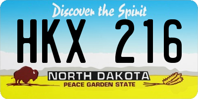 ND license plate HKX216