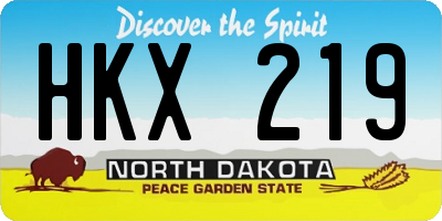 ND license plate HKX219