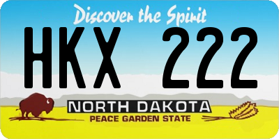 ND license plate HKX222