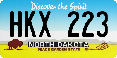 ND license plate HKX223