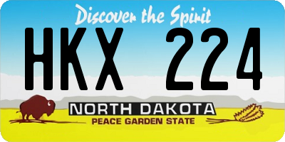 ND license plate HKX224