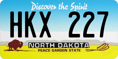 ND license plate HKX227