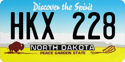 ND license plate HKX228