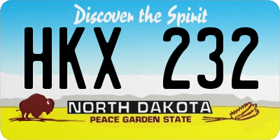 ND license plate HKX232