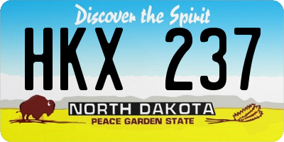 ND license plate HKX237