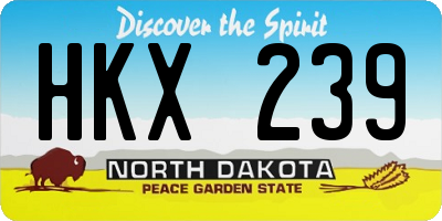 ND license plate HKX239