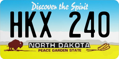 ND license plate HKX240