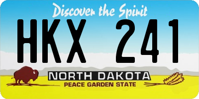 ND license plate HKX241