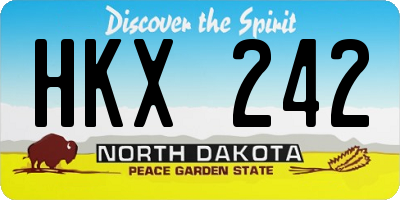 ND license plate HKX242