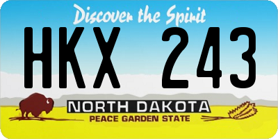 ND license plate HKX243