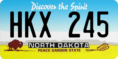 ND license plate HKX245