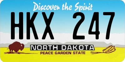 ND license plate HKX247