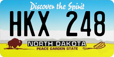 ND license plate HKX248