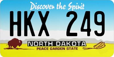 ND license plate HKX249