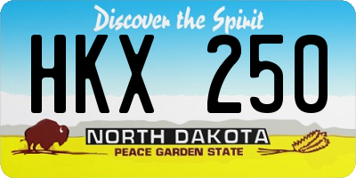 ND license plate HKX250