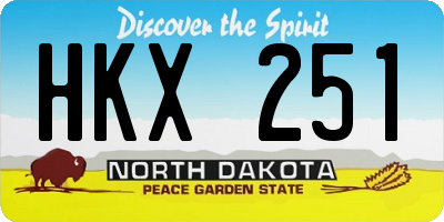 ND license plate HKX251