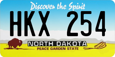 ND license plate HKX254