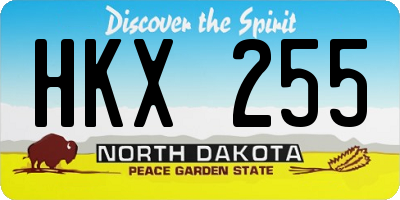 ND license plate HKX255