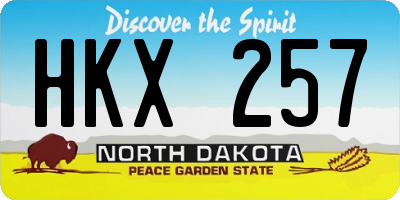 ND license plate HKX257