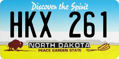 ND license plate HKX261