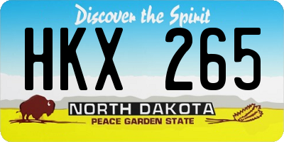 ND license plate HKX265