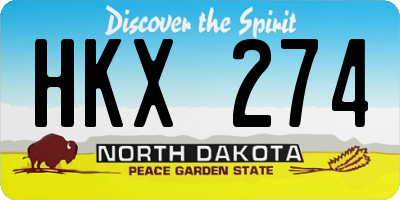 ND license plate HKX274