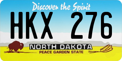 ND license plate HKX276