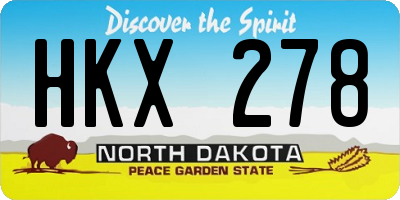 ND license plate HKX278