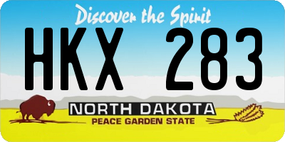 ND license plate HKX283