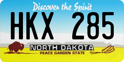 ND license plate HKX285