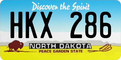 ND license plate HKX286