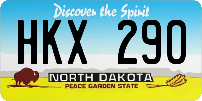 ND license plate HKX290