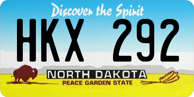 ND license plate HKX292