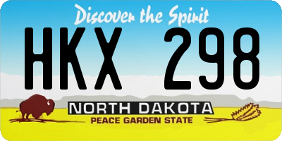 ND license plate HKX298