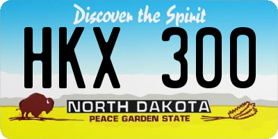 ND license plate HKX300
