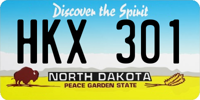 ND license plate HKX301