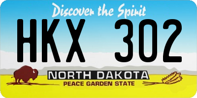 ND license plate HKX302